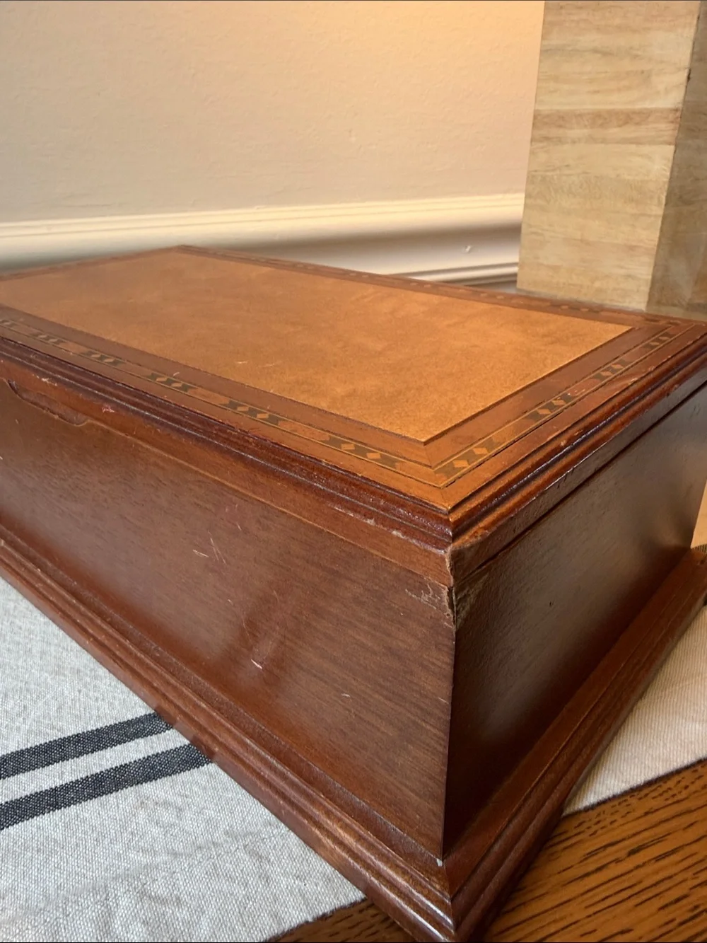 Wooden Jewelry Keepsake Box in Brown